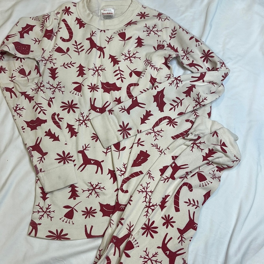 Hanna Andersson girls Christmas pajamas size 140, size US 10
